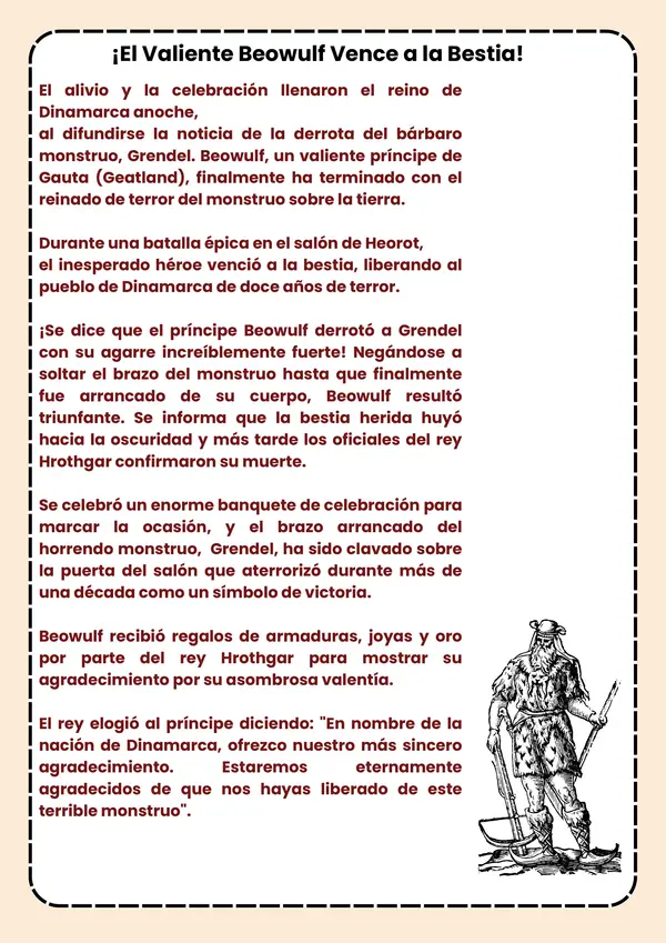Guía de aprendizaje: "Beowulf"