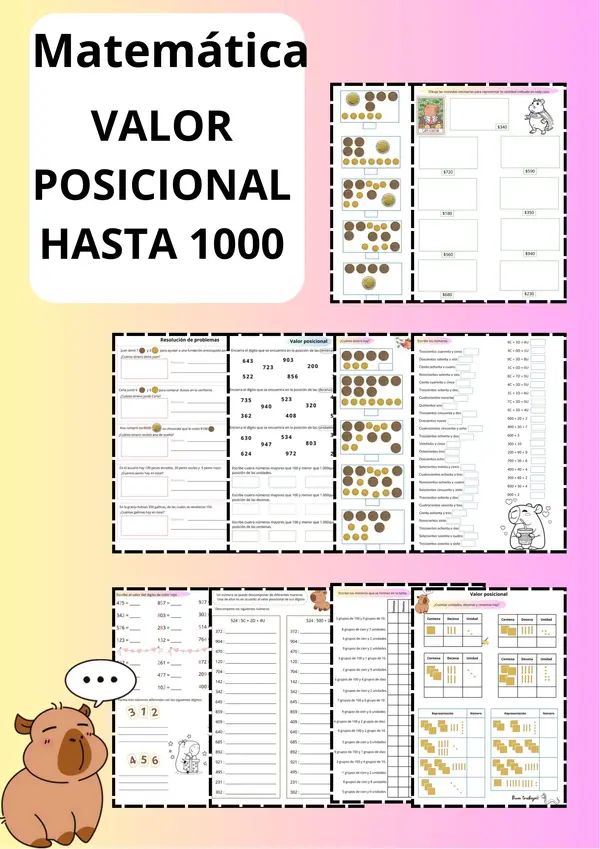 Valor posicional, Matemática, Numeros hasta 1000