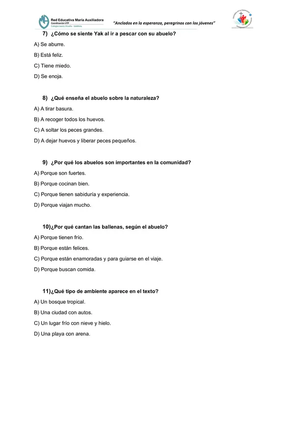 Prueba 4° Comprensión lectora y plan lector "La escapada de Ema"