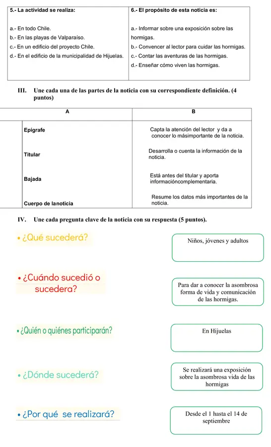 Prueba Textos Informativos 3° año básico