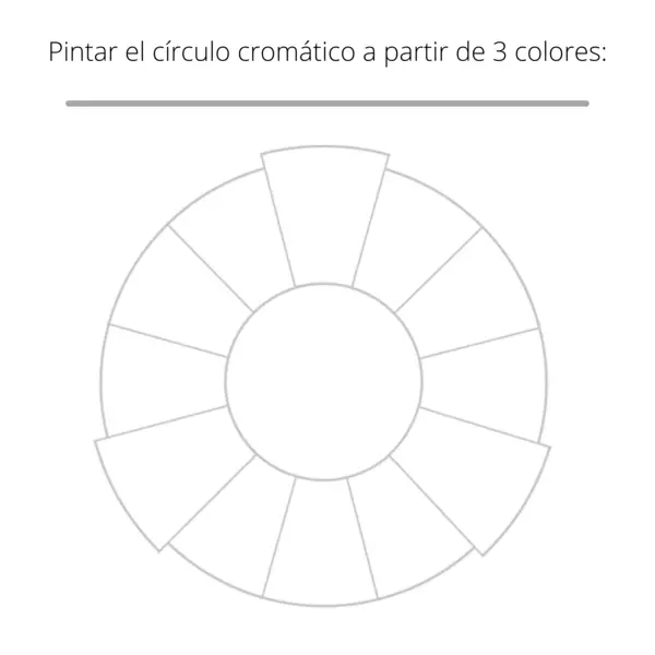 Pintar el círculo cromático a partir de 3 colores.