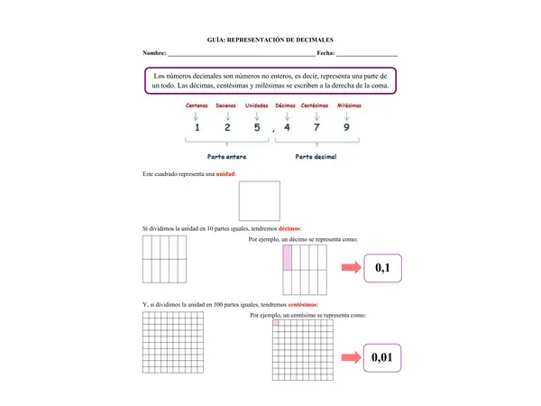 Guía De Números Decimales