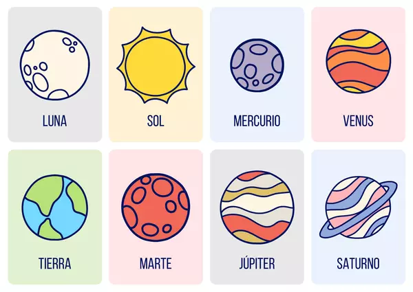 Tarjetas con Ilustraciones: Sistema solar 