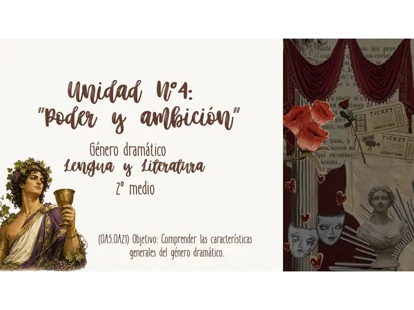 PPT Lengua y Literatura – 2° Medio | Unidad 4: Poder y ambición