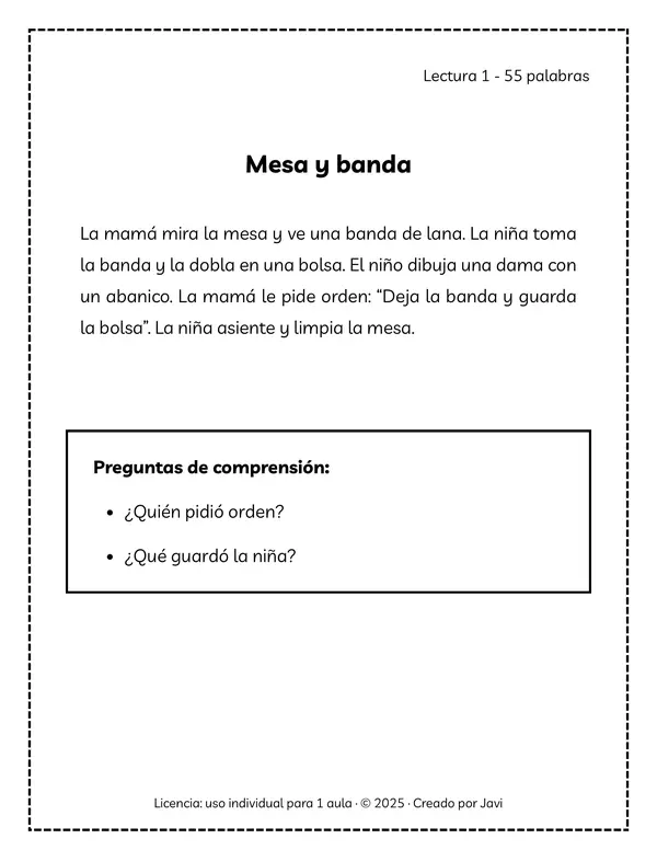 2° básico | Fluidez B/D–M/N | 10 mini-lecturas + juegos + registro (sesiones 10–15’)