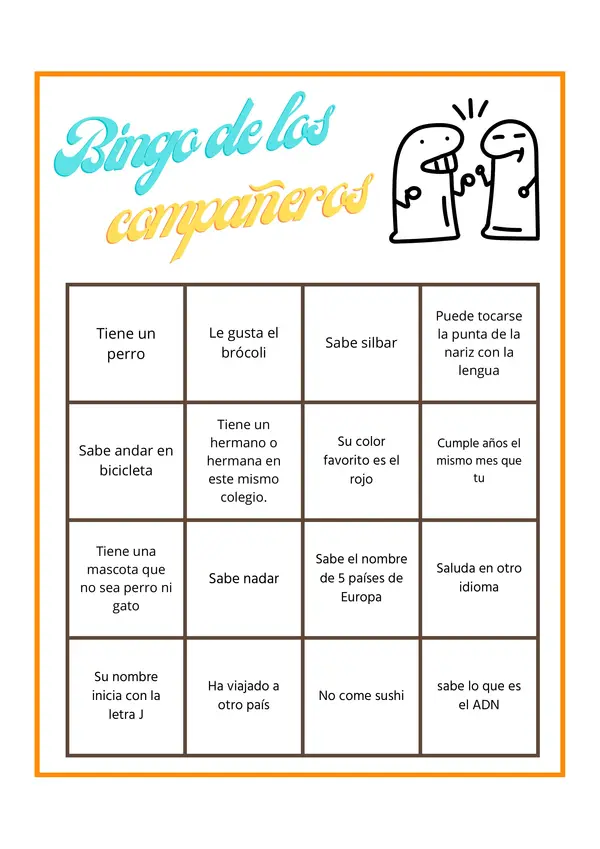 Bingo de los compañeros