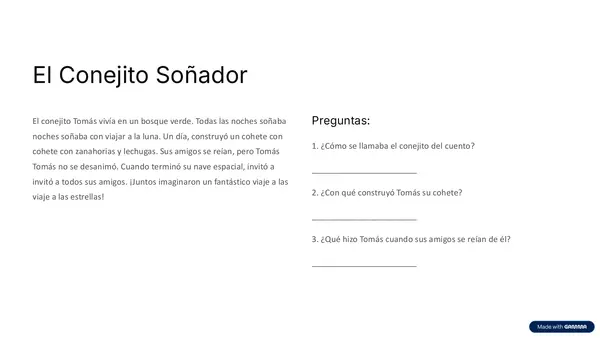 9 cuentos con preguntas de comprensión lectora