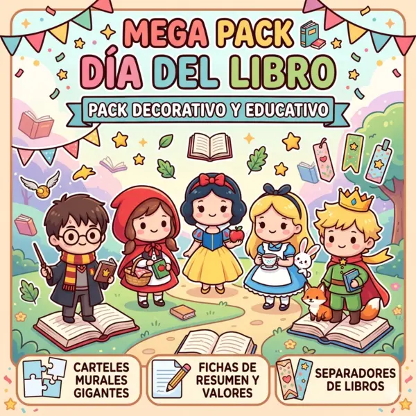 Mega Pack Día del Libro – Material Decorativo y Educativo (1° a 6° básico)