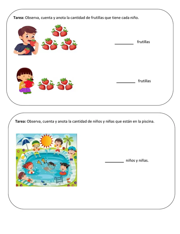Mini tareas matemática 1° básico