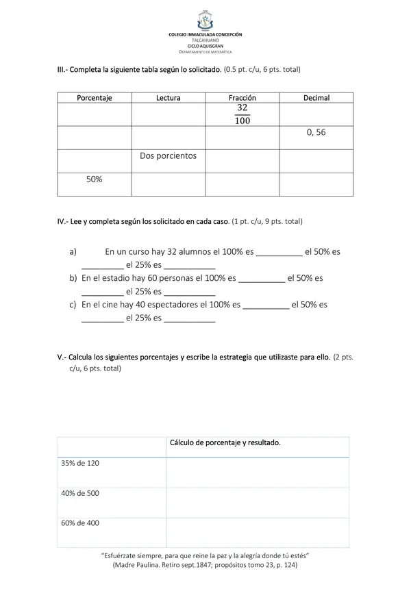 Guía Porcentajes
