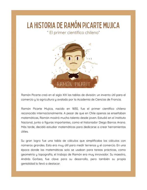 Comprensión lectora: Biografía - Ramón Picarte, el primer científico chileno