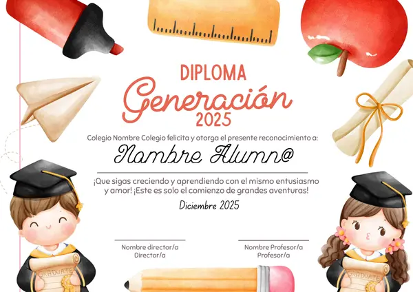 DIPLOMAS GRADUACIÓN 2025 EDITABLES 