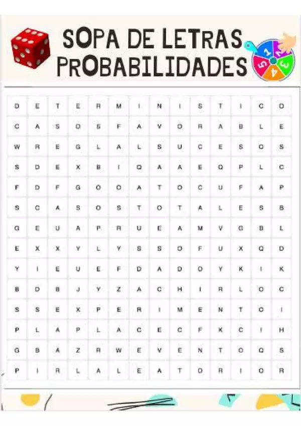 Sopa de letras probabilidades