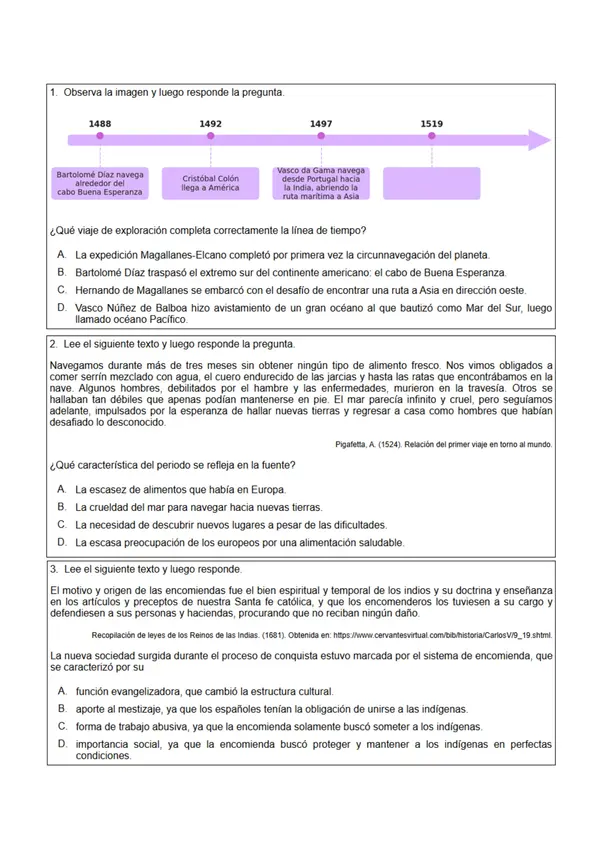 ENSAYO SIMCE de Historia, Geografía y Ciencias Sociales (8° básicos)