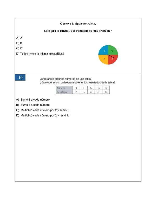 Ensayo SIMCE N°1 de Matemática para 6° Básico 