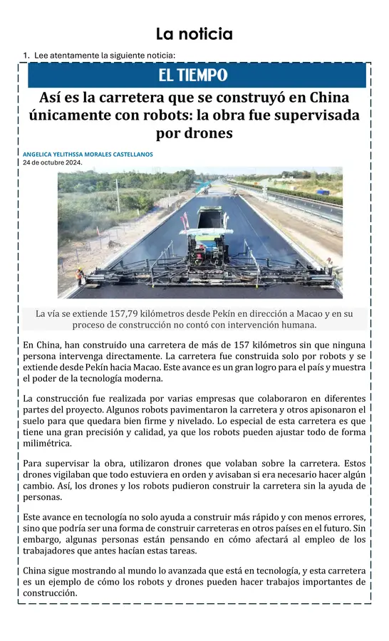 Noticias Comprensión Lectora