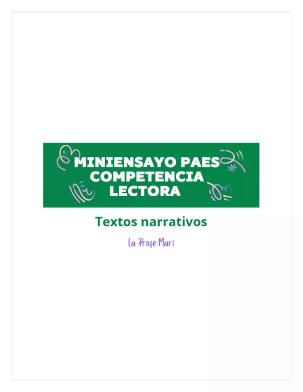 Miniensayo PAES Competencia Lectora - Textos Narrativos