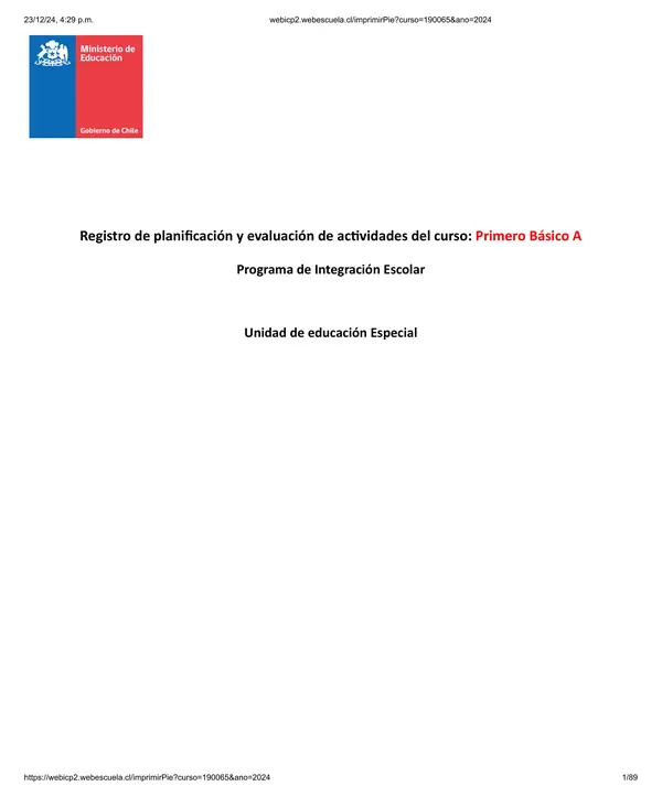 Libro de registro Primer año básico 