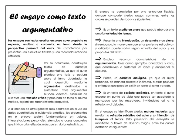 Guía de trabajo - El ensayo como texto argumentativo