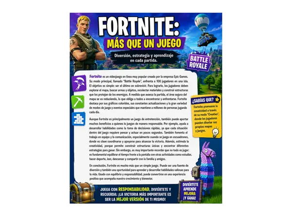 Guía de Comprensión Lectora y Atención – Fortnite
