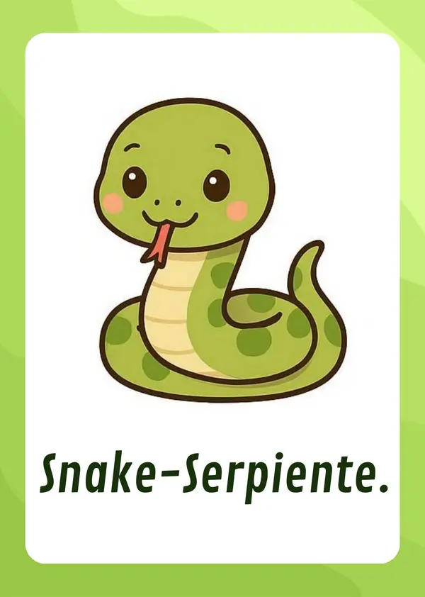Jungle friends-Tarjetas-flashcards imprimibles. Inglés-Español.