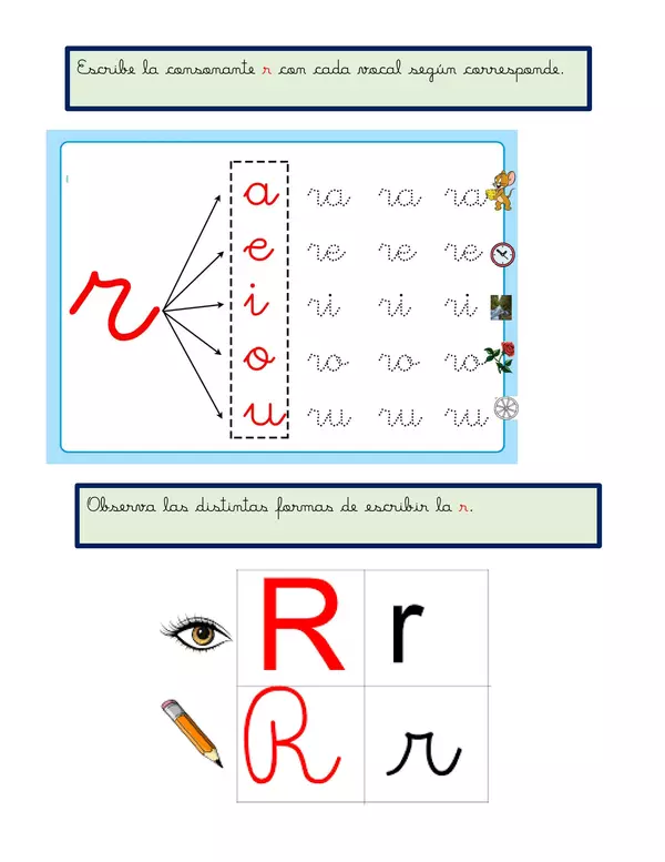 Lectoescritura letra R y RR