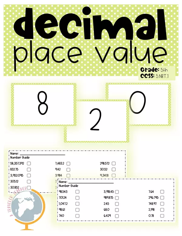 Number Sets Decimal Place Value Game