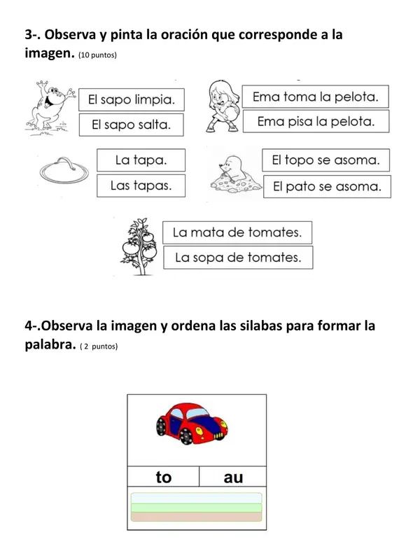 Evaluación letra T
