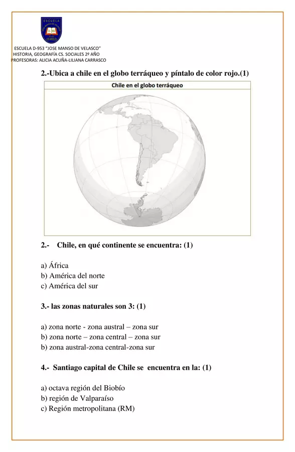 Zonas naturales de Chile, tipos de mapas y relieve geográfico.