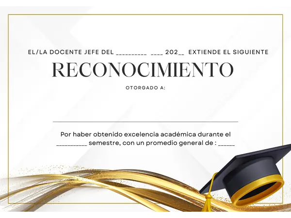 Diploma de reconocimiento académico