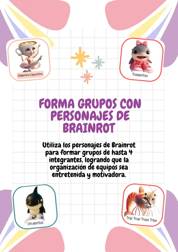 Forma grupos con personajes de Brainrot