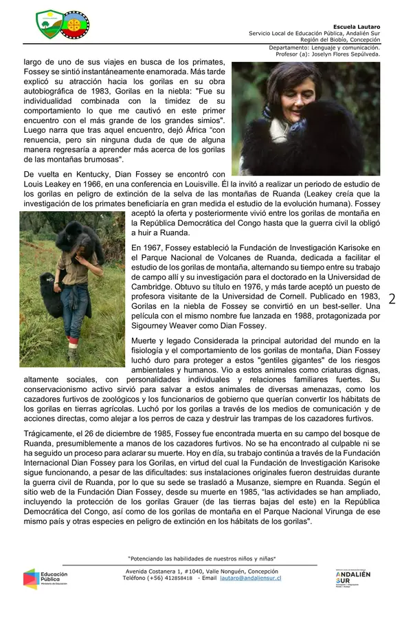La biografía.