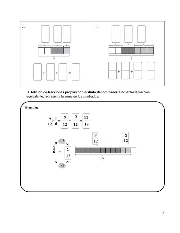 GUÍA DE ESTUDIO: ADICIONES Y SUSTRACCIONES DE FRACCIONES PROPIAS. 