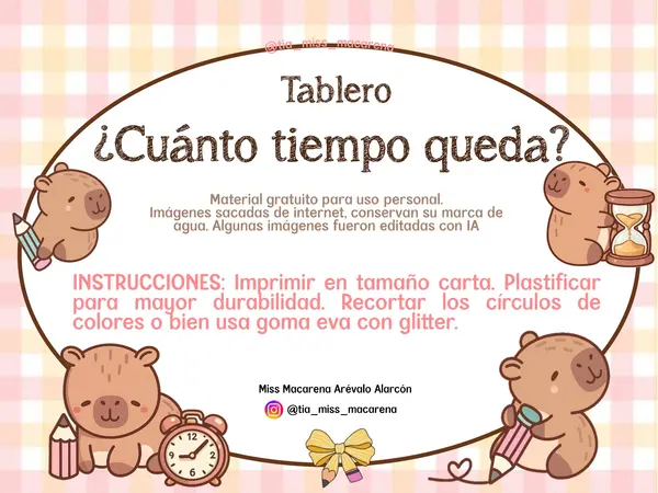 Tablero ¿Cuánto tiempo queda? - Capibaras