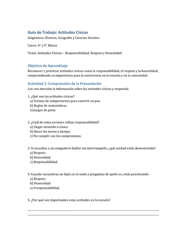 Actitudes civicas 