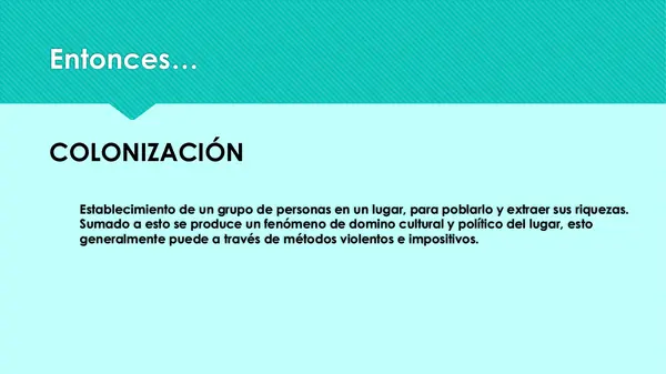 proceso de colonización 