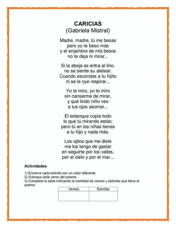 GUÍA 1. Analisis de poema ''Caricias'' 