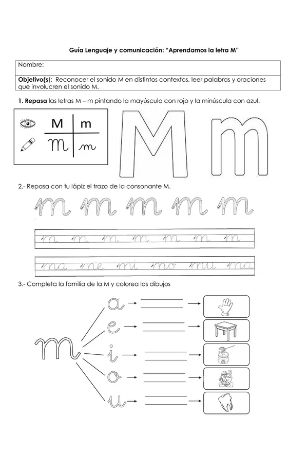 Guía letra M