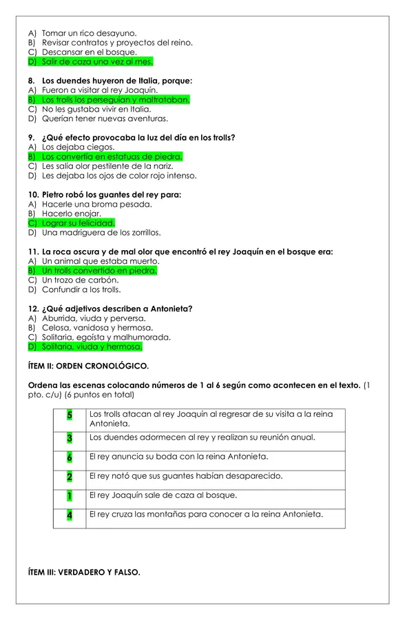 Prueba Lectura - Los guantes del Rey Joaquín