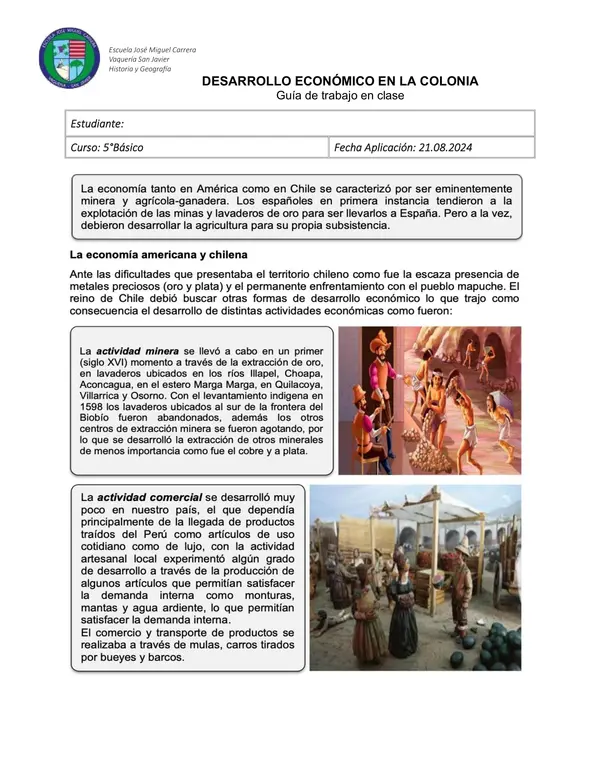 Economía en la epoca colonial