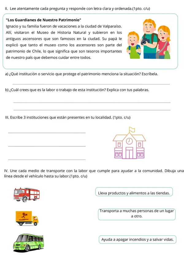Evaluación Segundo Básico “Vivimos en Comunidad” – Historia y Geografía