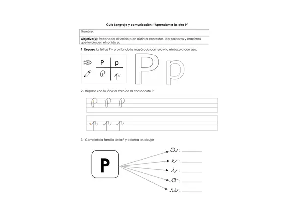 Guía letra P