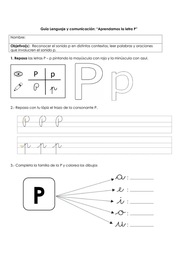 Guía letra P