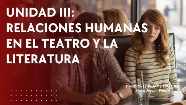PPT UNIDAD 3- RELACIONES HUMANAS EN EL TEATRO Y LA LITERATURA (1º MEDIO)