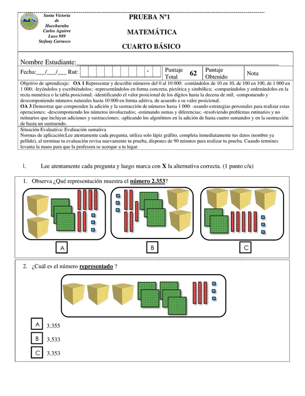 Evaluación de proceso unidad 1
