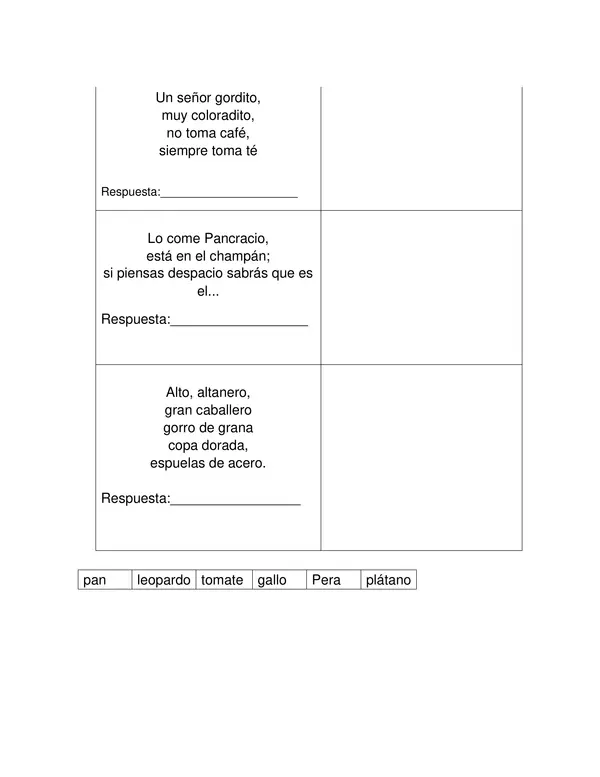 Guia de Creacion de Adivinanzas para Lenguaje 1 Basico