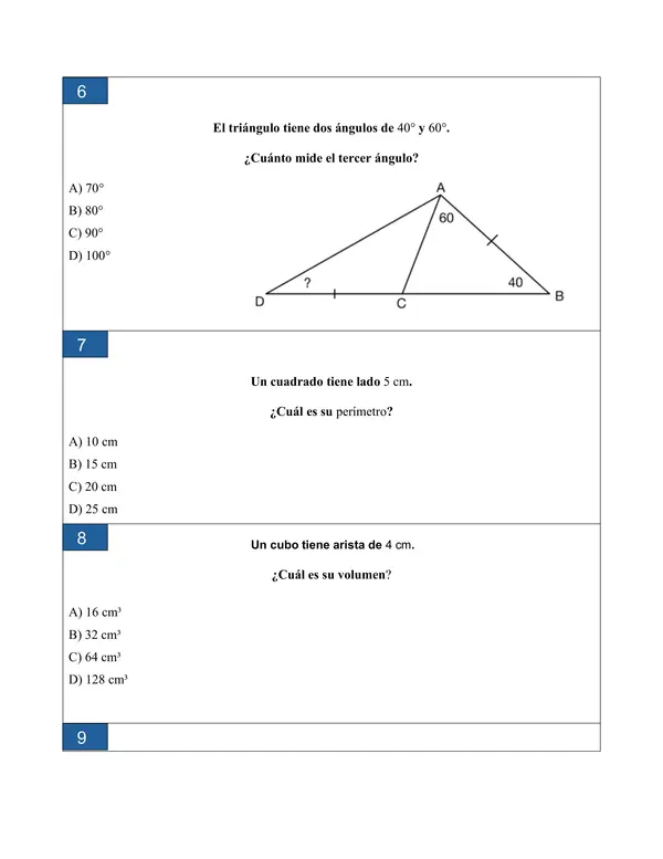 Ensayo SIMCE N°1 de Matemática para 6° Básico 