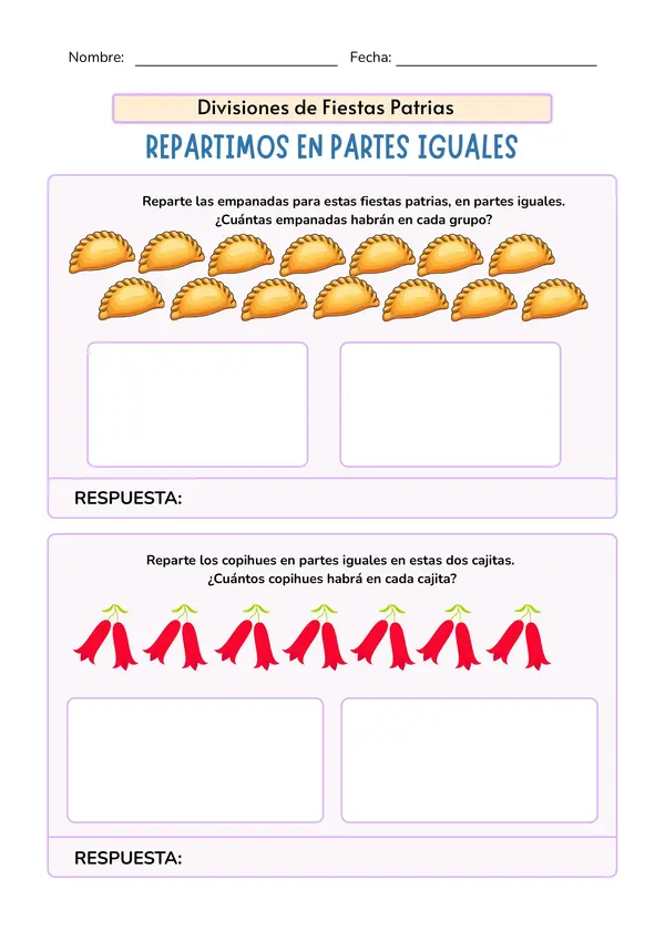 Concepto de División - Fiestas Patrias 