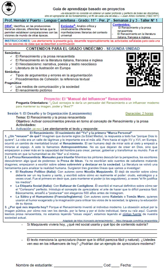 11M2SEM2-3 - El Renacimiento y la prosa renacentista