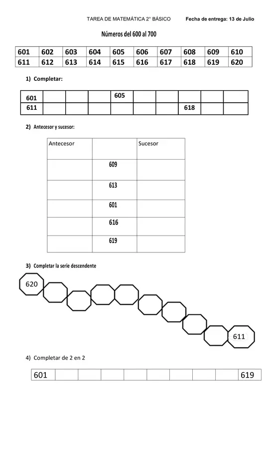Números del 600 al 700